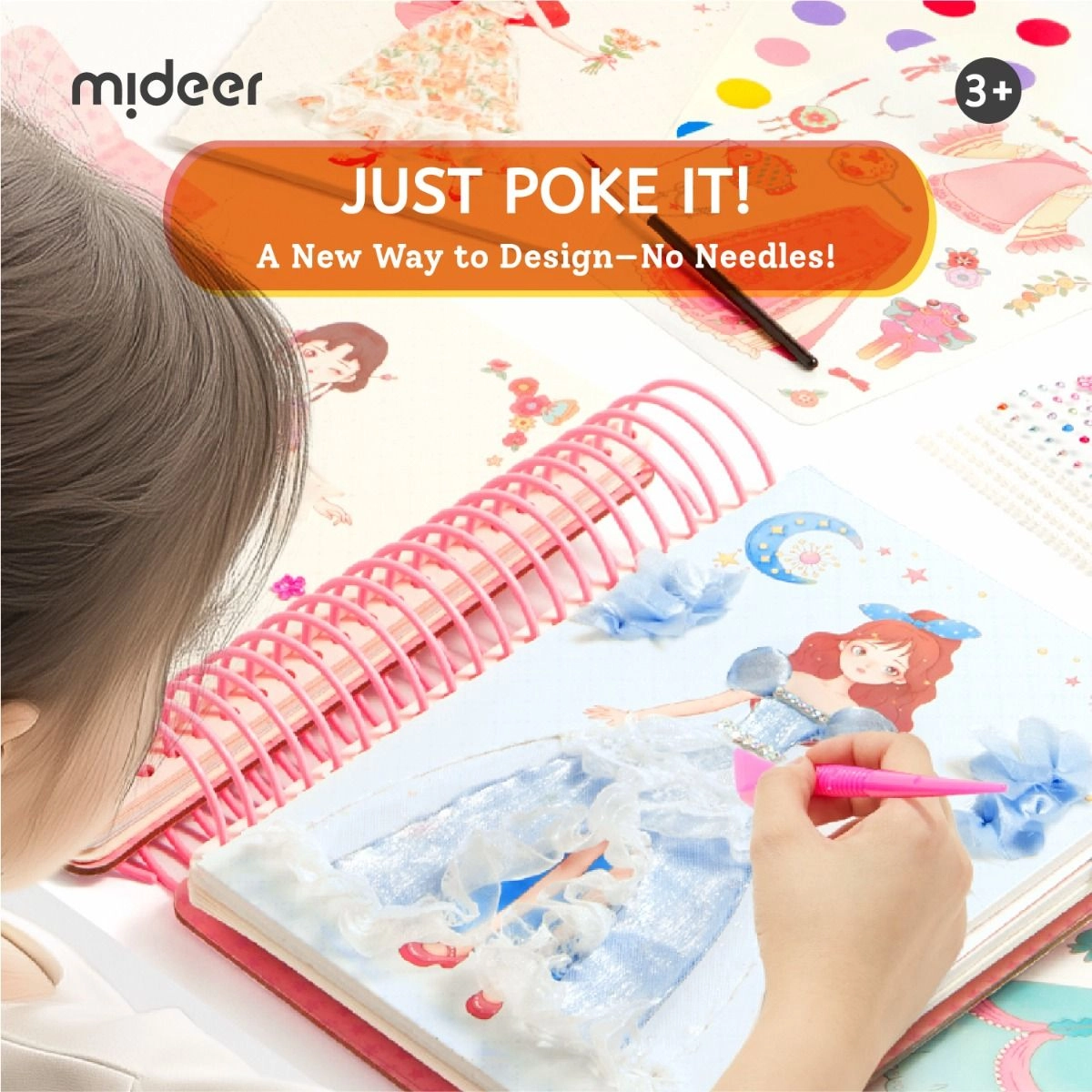 Poke-in Dress Up Kit - Real fabric Needle-free