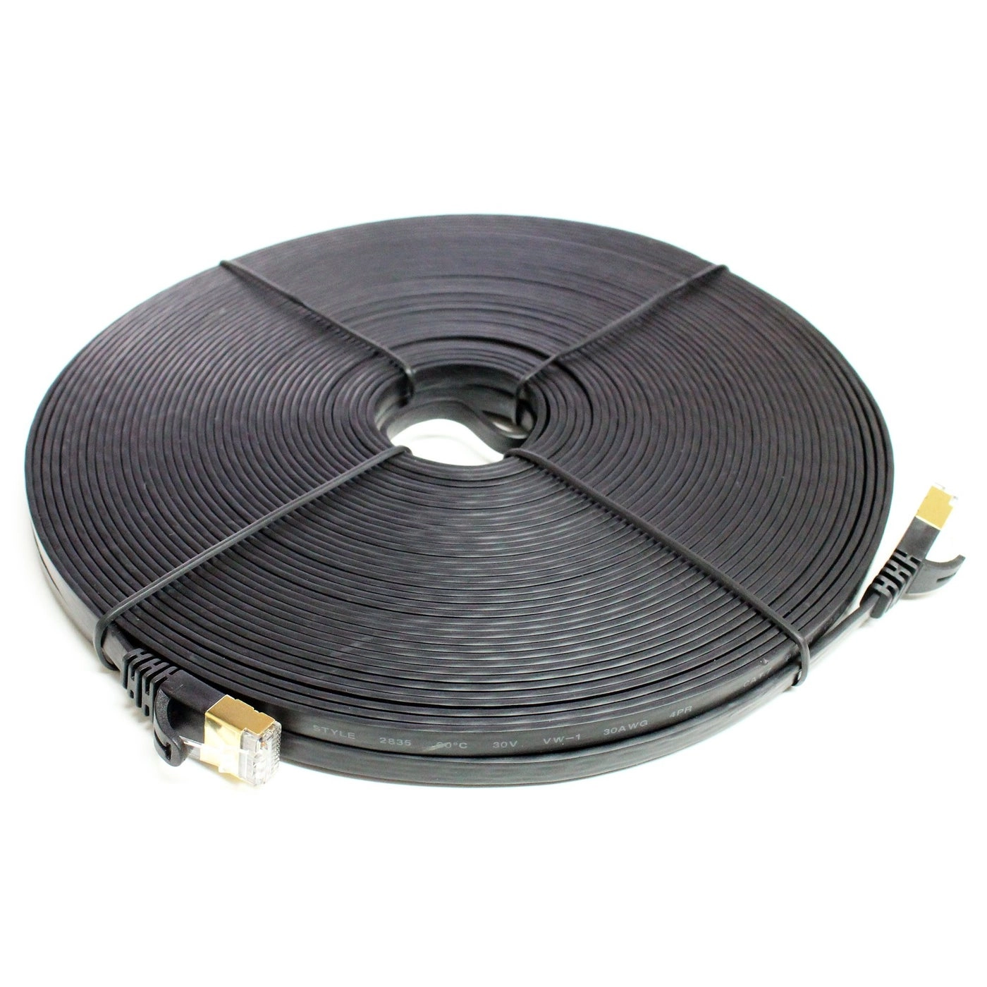 CAT7 10 Gigabit Ethernet Ultra Flat Patch Cable - 100FT