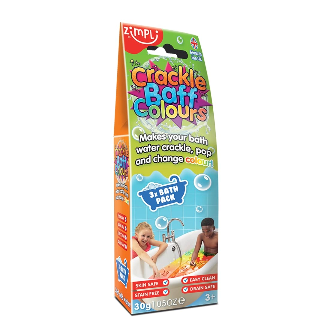 Zimpli Kids Limited Crackle Baff - 3 Pack Red Blue Yellow