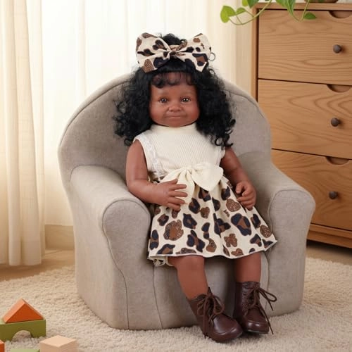 Reborn Baby Doll - 20 Inch Soft Cloth Body Black Girl Ages 3+