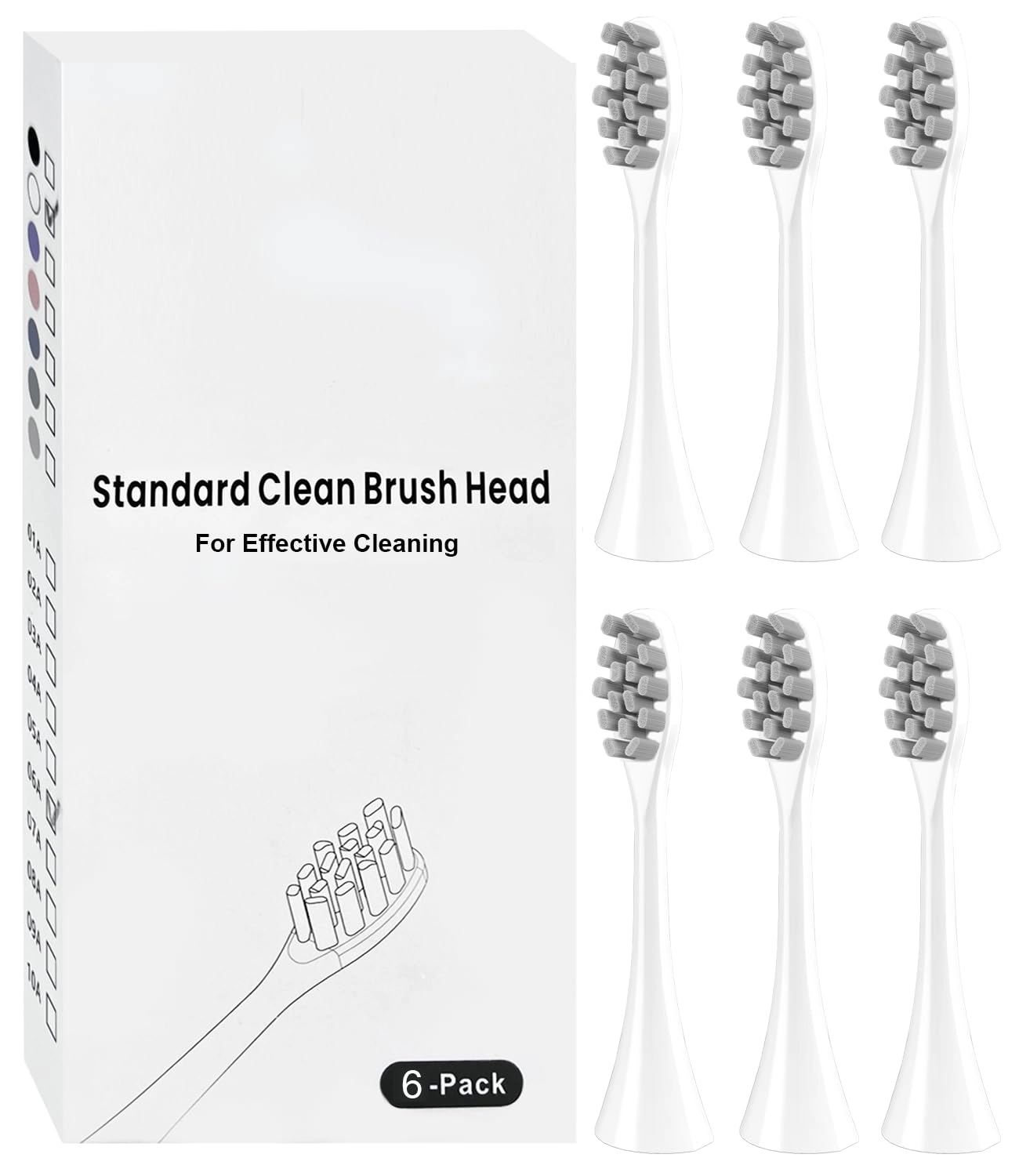 Copimy Gum Care Replacement Brush Heads - 6 Pack White
