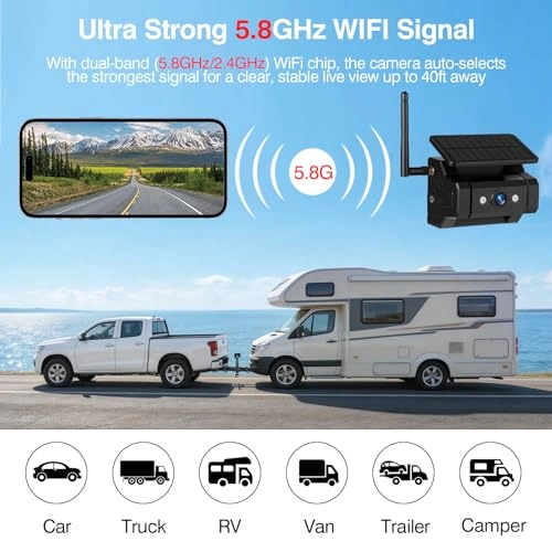 Magnetic Solar WiFi Hitch Camera - Night Vision Wireless 1080P