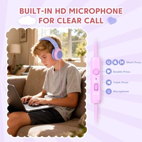 USB Type C Kids Headphones Wired Headphone