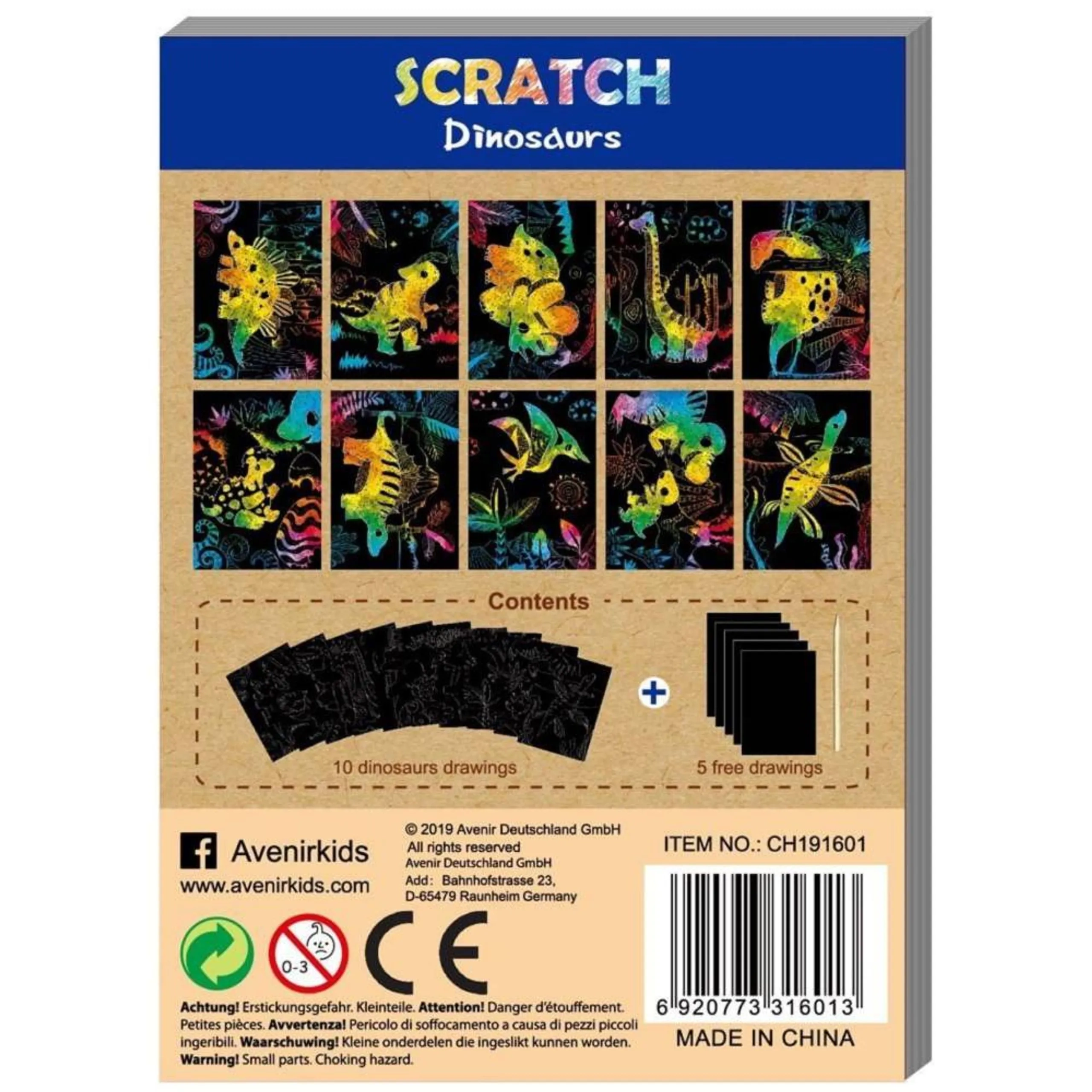 Mini Scratch Book Dinosaurs - 3+ years