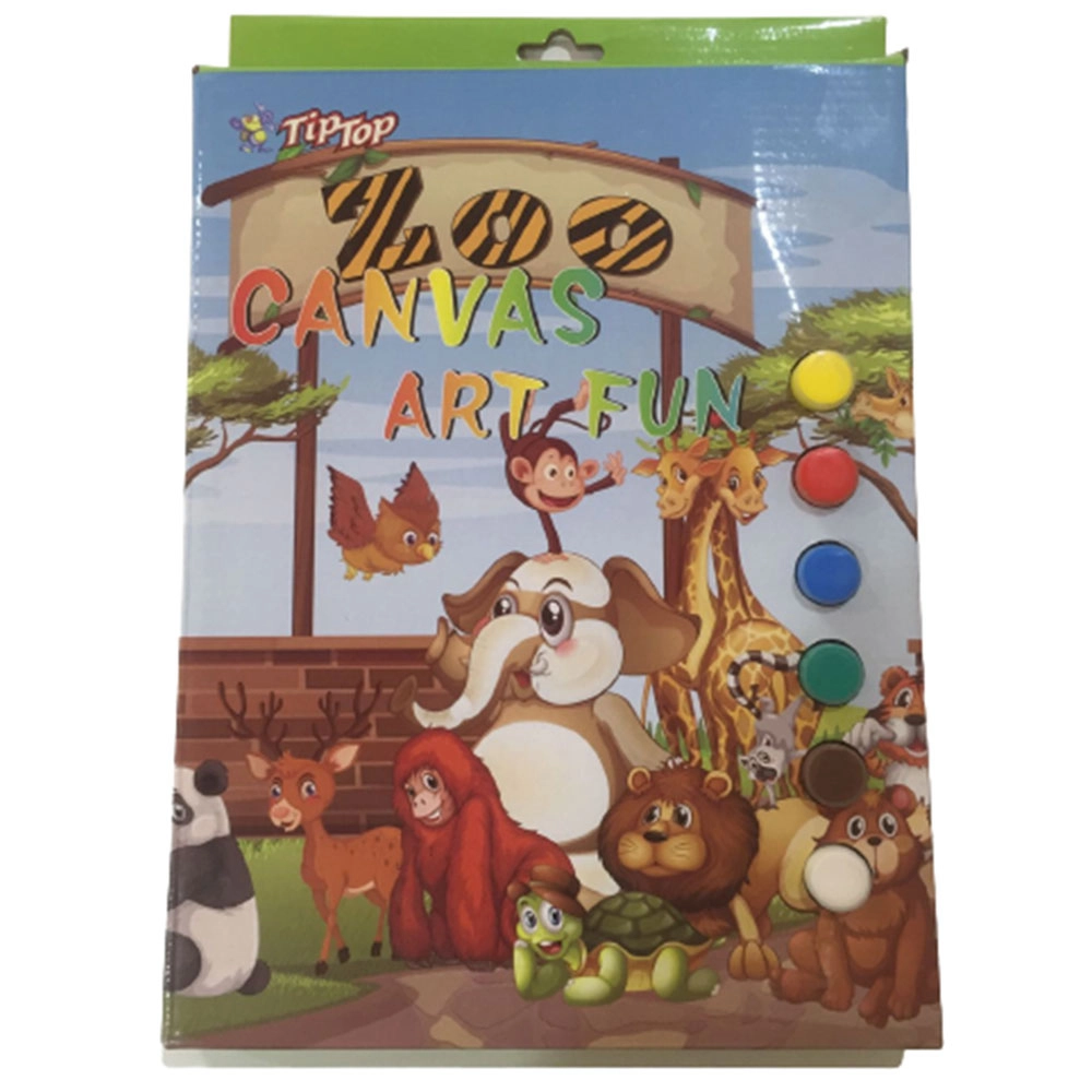 Canvas Diy Painting Board - 1 canvas board, 6 colors set, 1 brush for painting