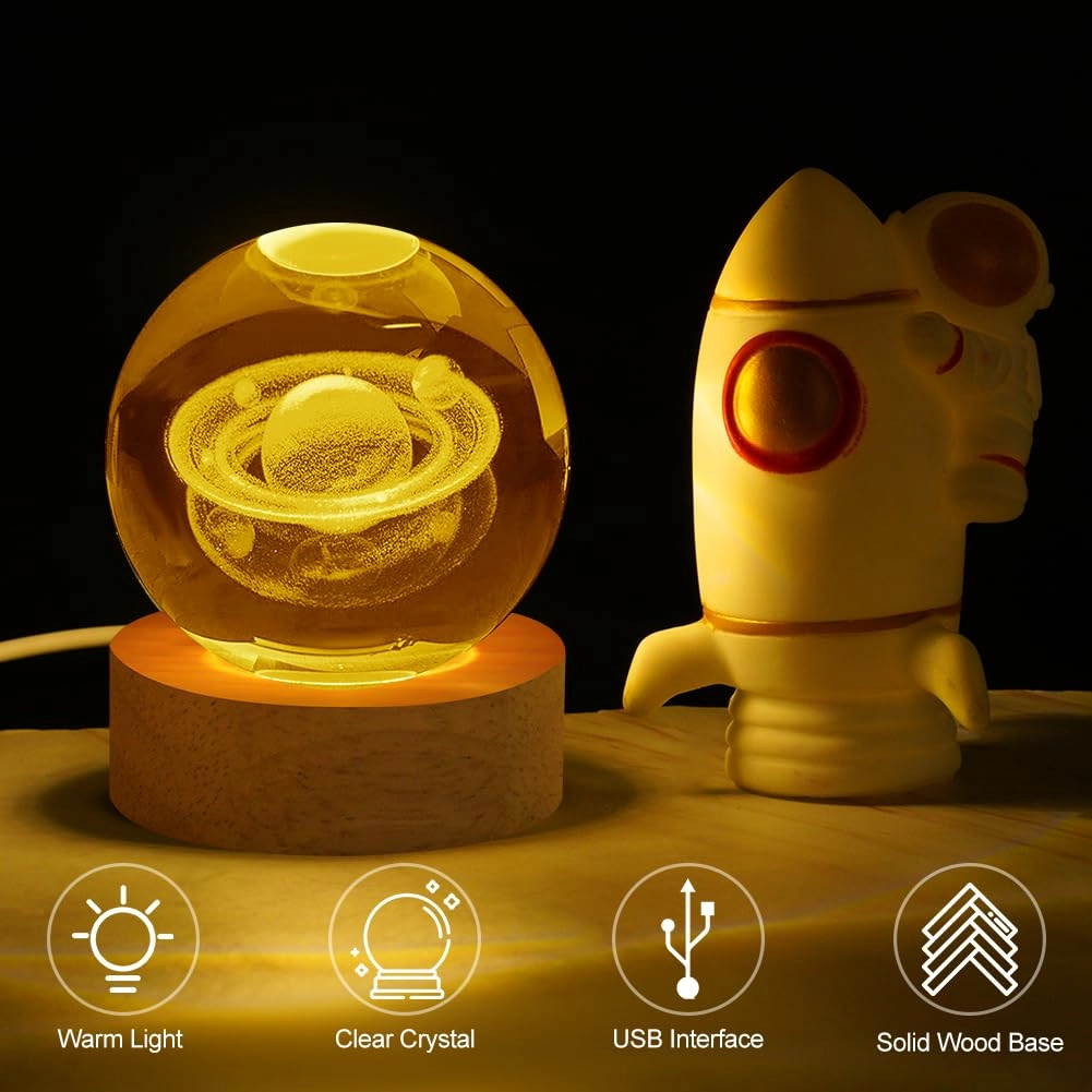 3D Saturn Planet Night Light