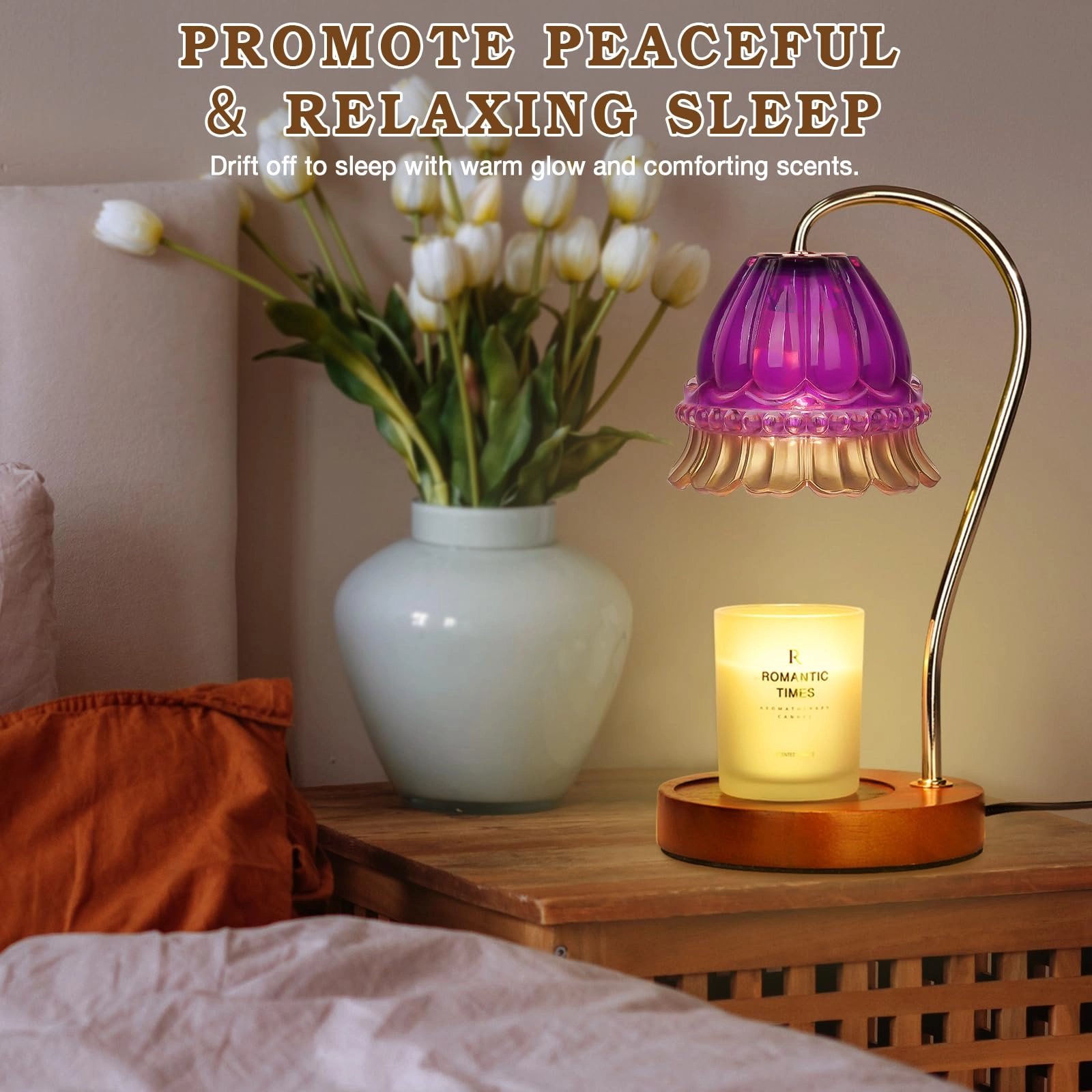 Candle Warmer Lamp - Purple Timer Dimmable