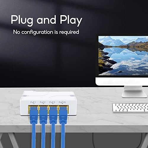 4 Port Gigabit PoE Extender - 44-57 Vdc 24W 3 IEEE 802.3 af/at 10/100/1000Mbps