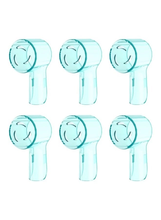 HSYTEK Toothbrush Heads Dustproof Cover - 6 Pack Cyan