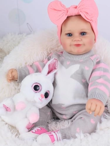 Reborn Baby Doll - 20Inch Full Body Silicone Vinyl Eyes Open Ages 3+