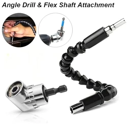Angle Drill Adapter - 105 Degree 1/4 Inch Hex Flexible Shaft