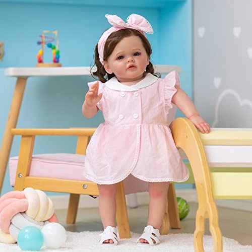 Betty Reborn Baby Doll - 24 Inches Silicone Vinyl Brown Eyes