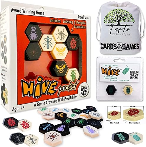 Hive of Insects - Pocket Version + Hive of Insects: Pillbug - Pocket Version Expansion + Drawstring Bag - Random Color