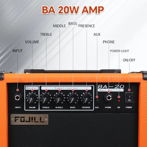 Electric Bass Guitar Amplifier - 20W Portable Orange