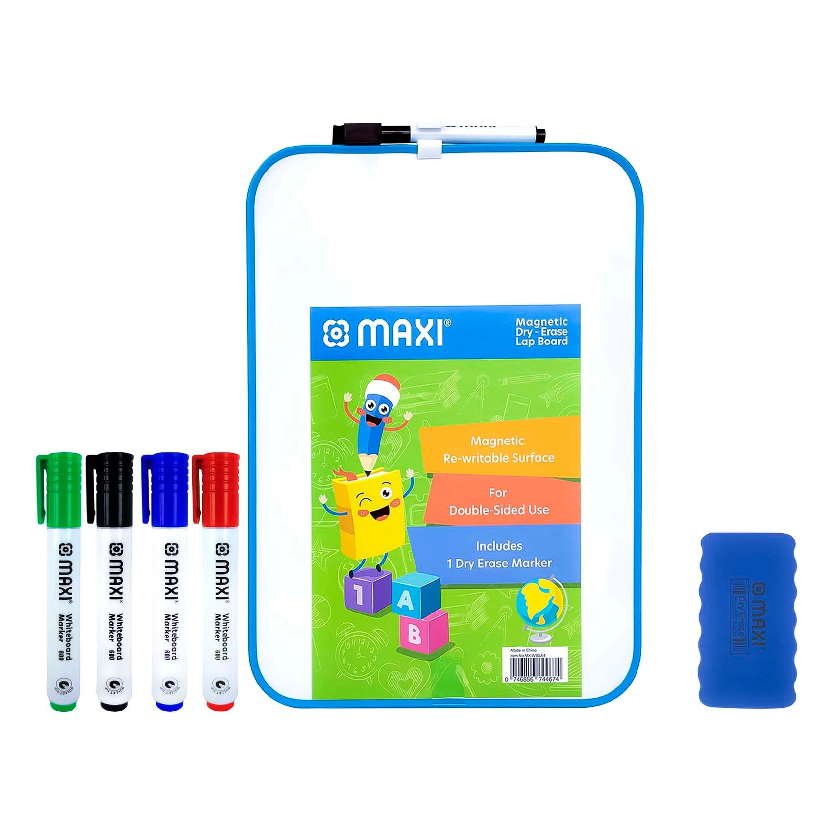 Maxi A4 Double Sided Dry-Wipe Whiteboard - Multicolour