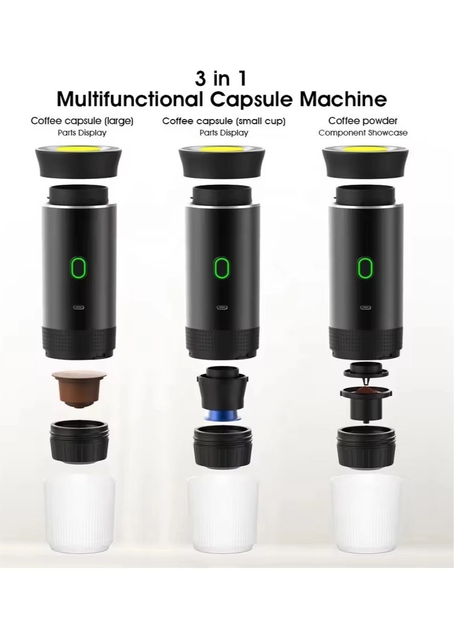 Travel Espresso Machine - small and large capsules ground coffee