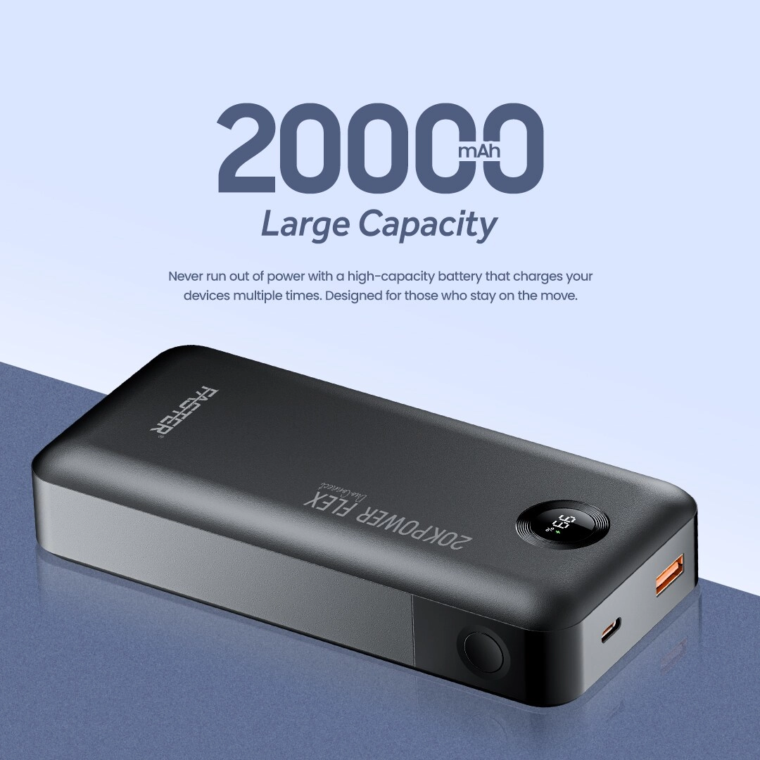 PF20K - 20,000mAh 22.5W 2 USB-A 1 USB-C