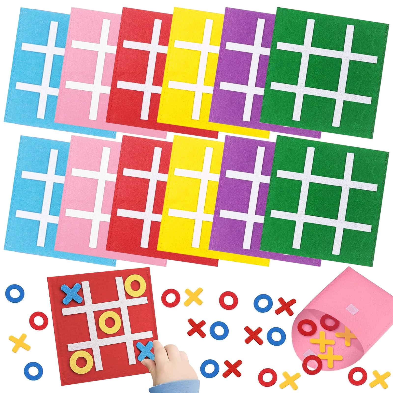 pclapora Tic Tac Toe Mini Felt Nine Grid - Kid 12 pieces