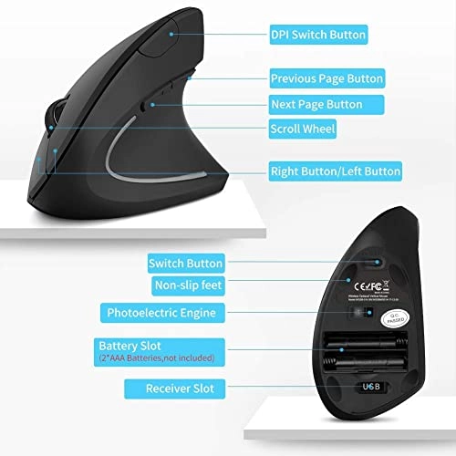 Ergonomic Vertical Mouse - Wireless