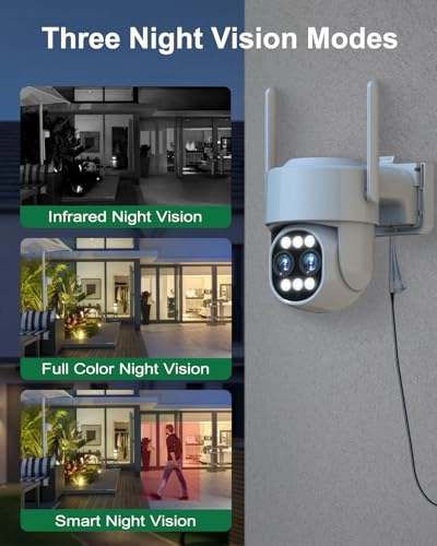 Dual Lens 4MP PTZ Wireless Security Camera