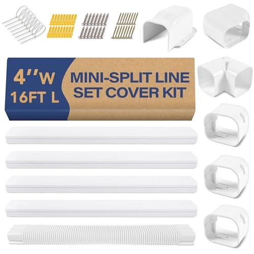 Mini Split Line Set Cover - fits for most central AC, ductless mini split air conditioners, and heat pumps of 7000 BTU, 9000 BTU, 12000 BTU, 18000 BTU, and 24000 BTU