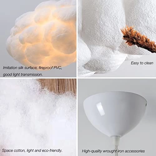 3D Cloud Pendant Light - 3 Lightings E27 White