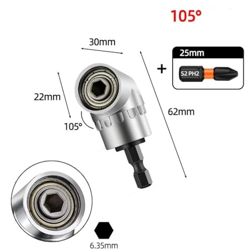 Right Angle Drill Attachment - 105 Degree 2 PCS