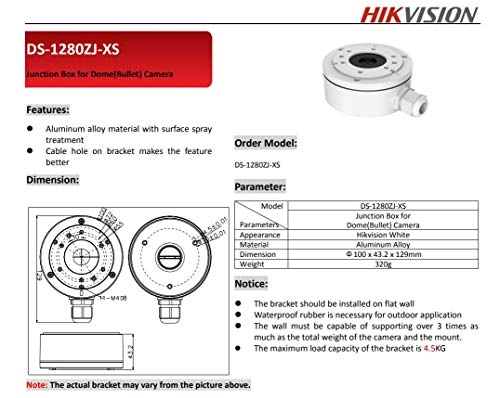 DS-1280ZJ-XS - Aluminum Bracket Junction Back Box 1 Pack