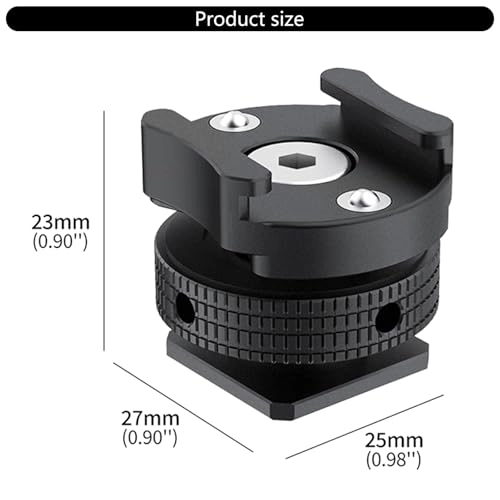 Quick Release Cold Shoe Holder - 360 Degree Rotating Aluminium Alloy