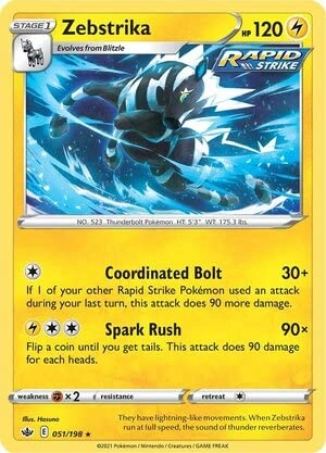 Pokémon Pokemon Zebstrika 051/198 (SWSH Chilling Reign) - English