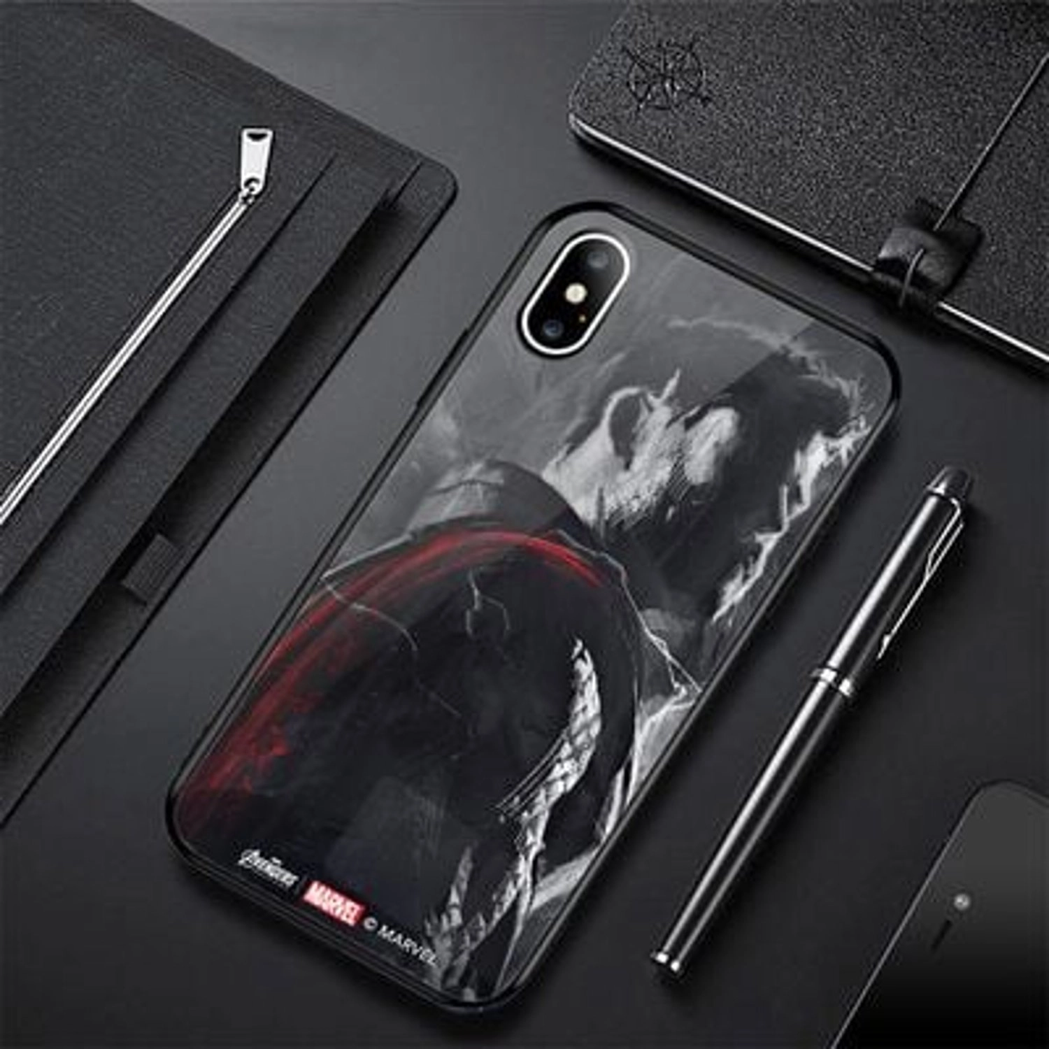 Thor's side profile iPhone Xs Max Cover - TPU Bumper Case + Tempered Glass Back Back Case