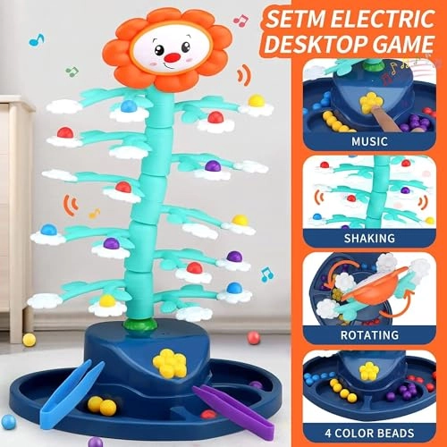 Sun flower Balancing Game - Kid 24 colored balls 4 clips