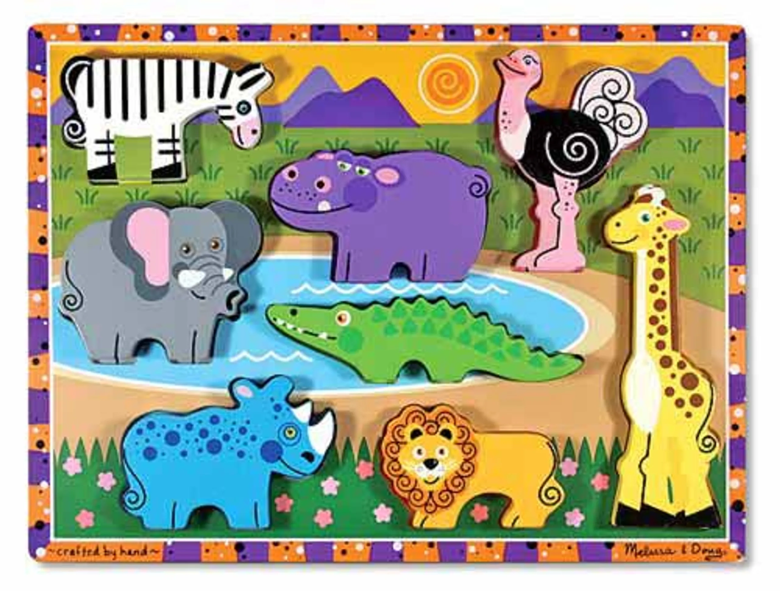 Melissa & Doug Chunky Puzzle Safari Animals - 2 years & above 8 pieces