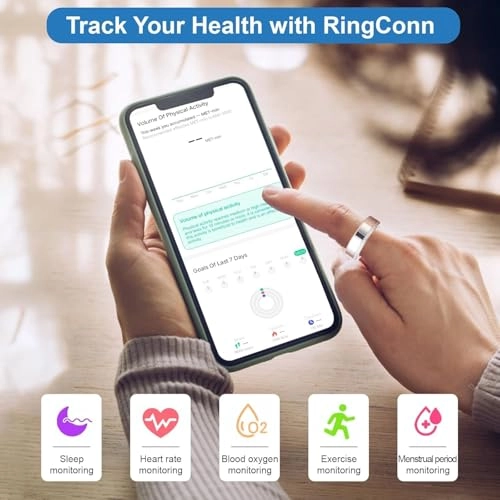 Health Tracker Smart Ring - IP68 Waterproof Heart Rate Blood Oxygen