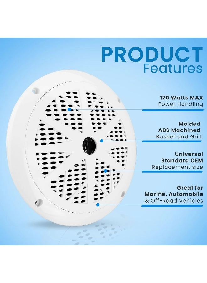 Dual Marine Speakers - 6.5 Inch 120 Watt