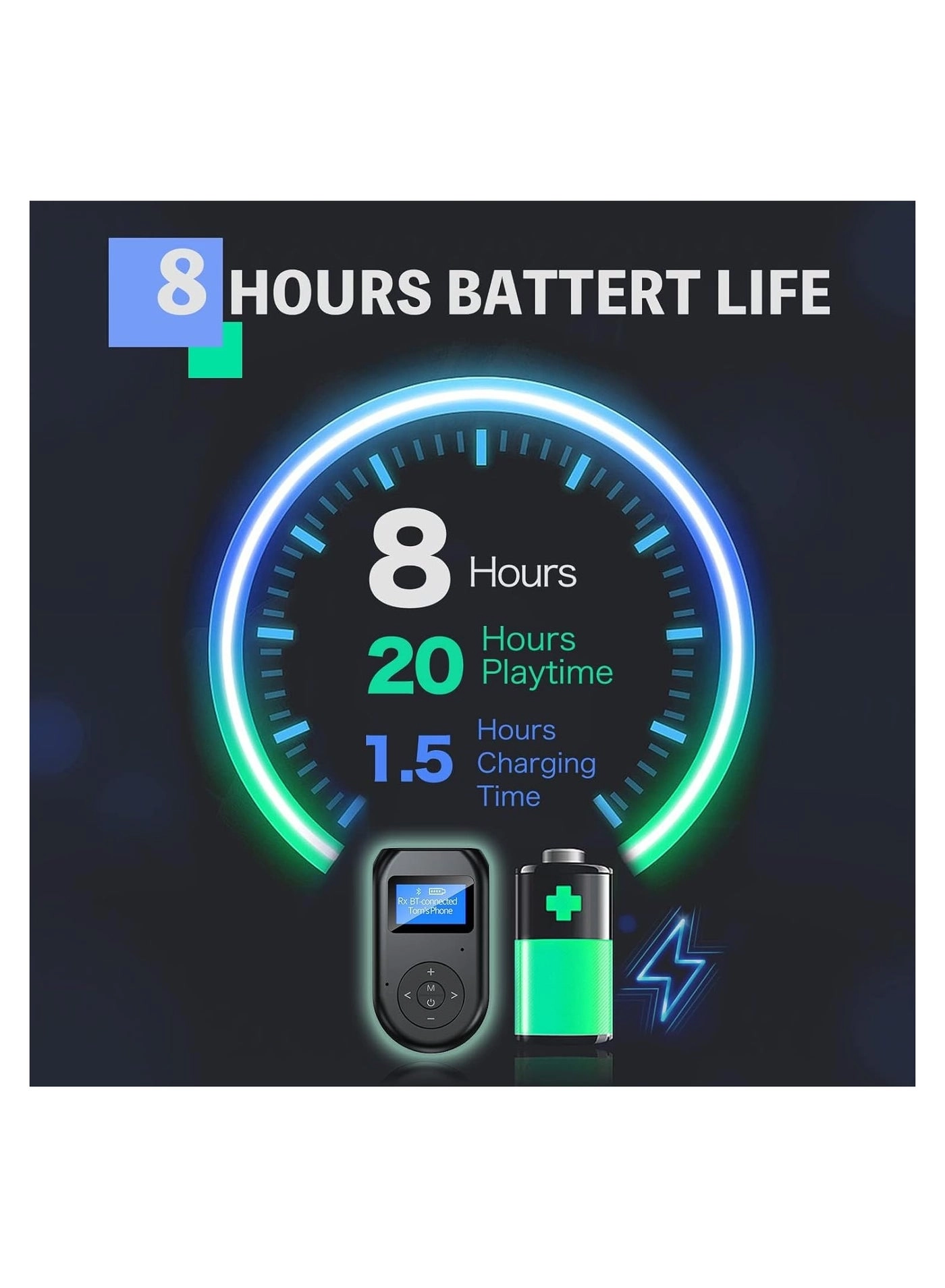 Bluetooth Transmitter and Receiver - Bluetooth 5.0 USB Battery