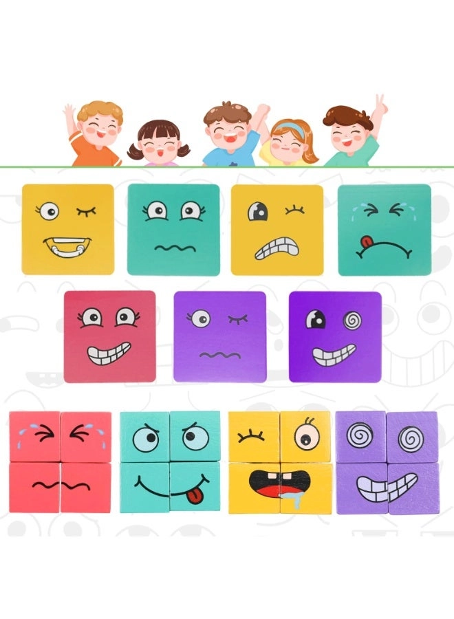 Face Changing Cube 3D Wooden Puzzle - 16 pcs