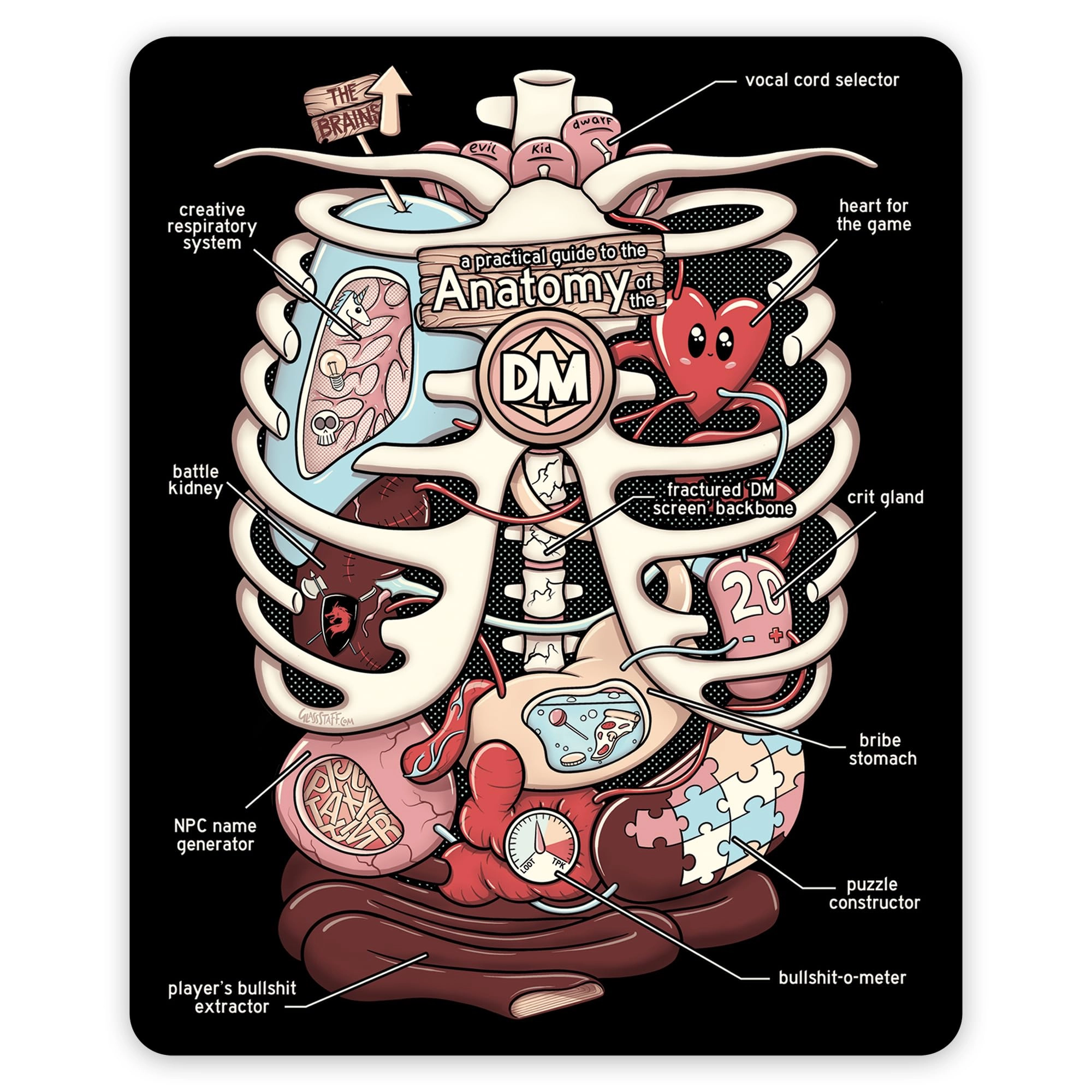 Glassstaff Anatomy of The DM Sticker Book Waterproof 1 pcs