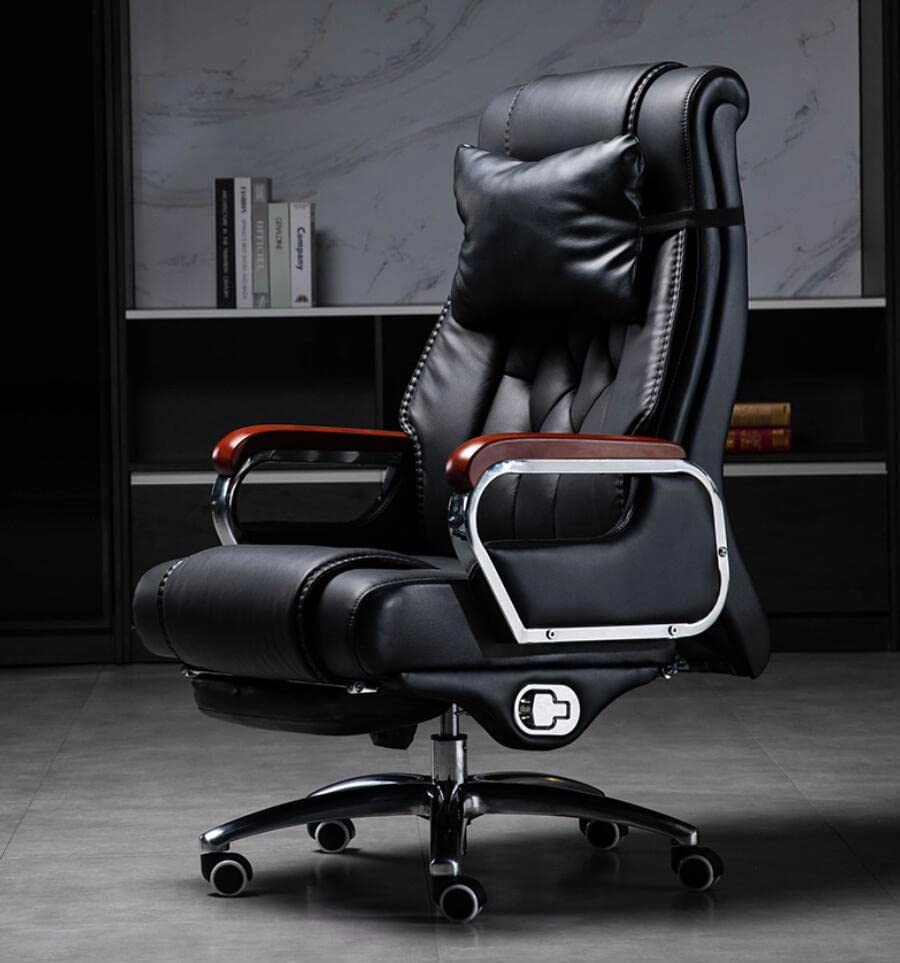Desk Chair - PU Leather Brown High Back