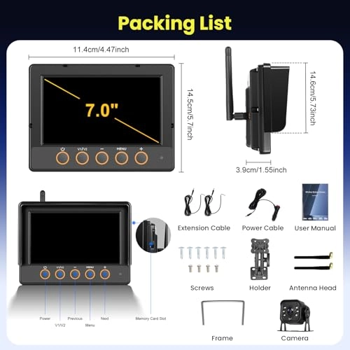 Wireless Backup Camera - Night Vision Wireless 720P