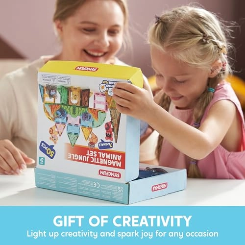 Magnetic Building Tiles Animal Set - Jungle