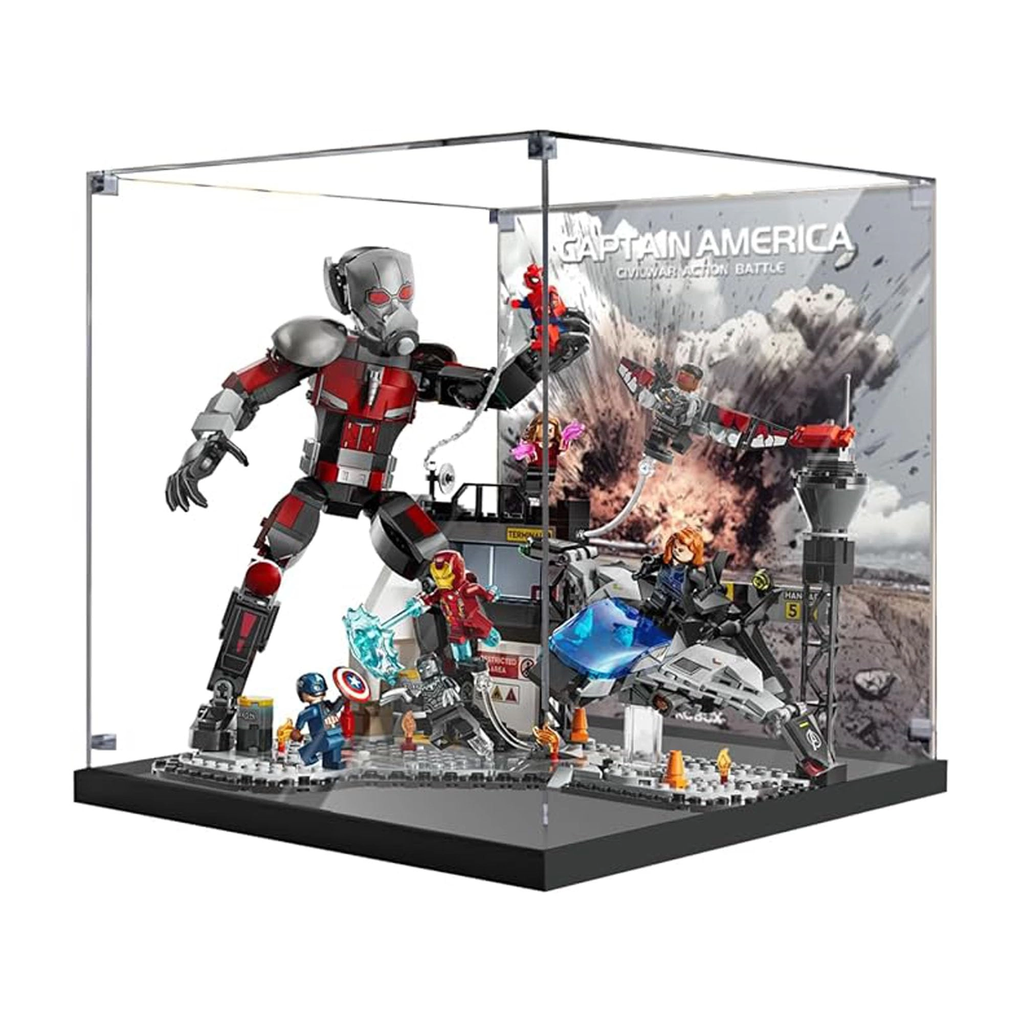 DDXMML Acrylic Clear Display Box - 26 x 26 x 30 cm Background Painting 3mm