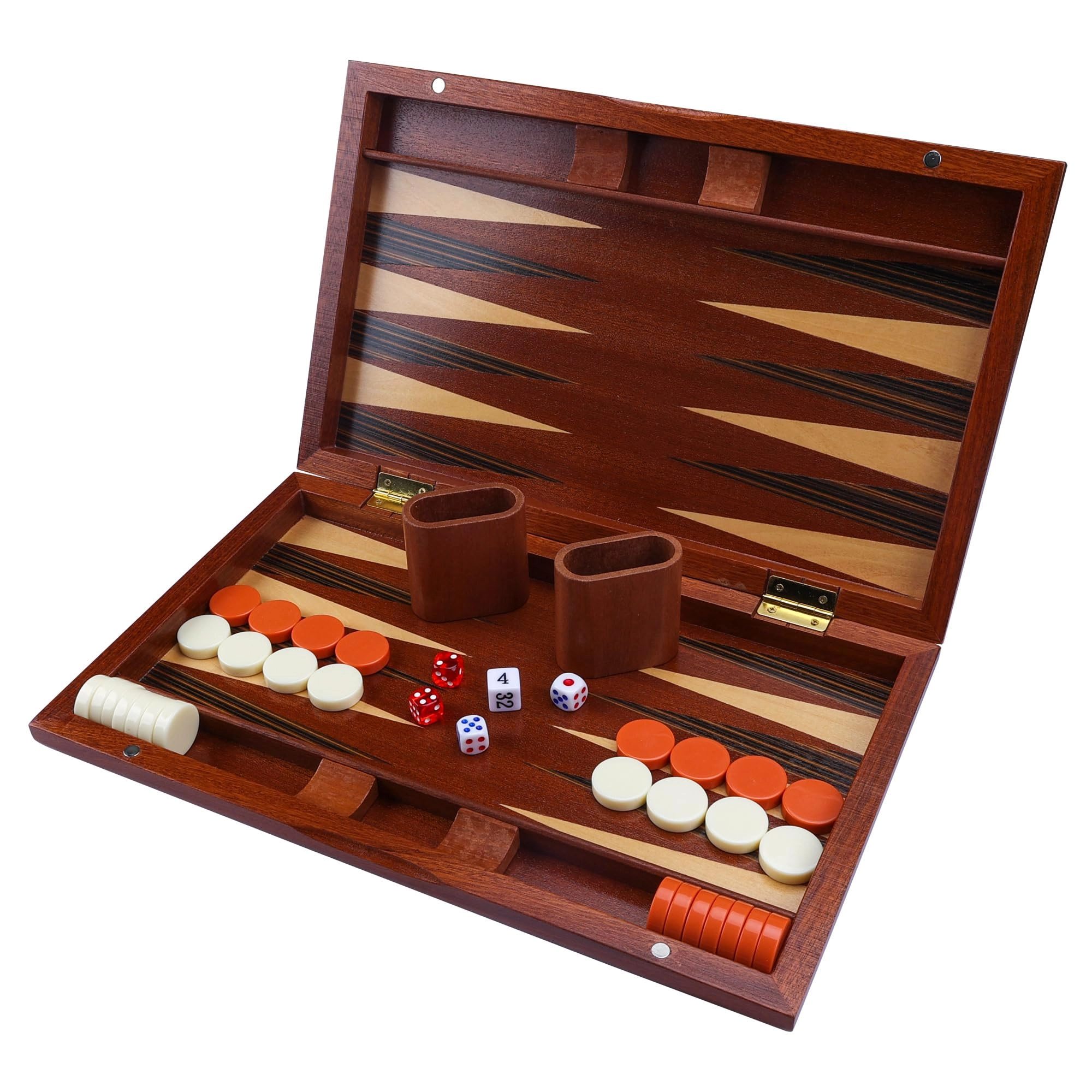 Offelec Backgammon Set - 15 Inch Wooden Folding