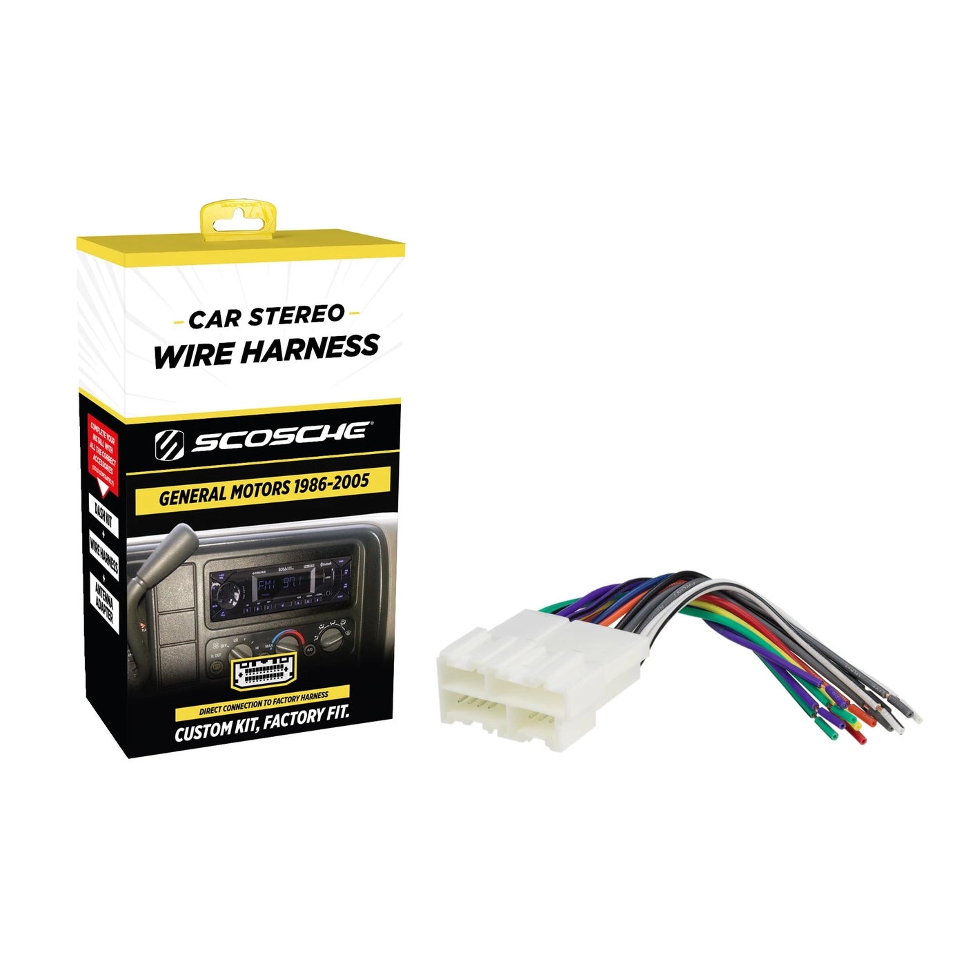 Scosche GM02B - Car Stereo Wiring Harness Crimp Connectors Compatible with Select Non-Amplified 1986-2005 General Motors Vehicles