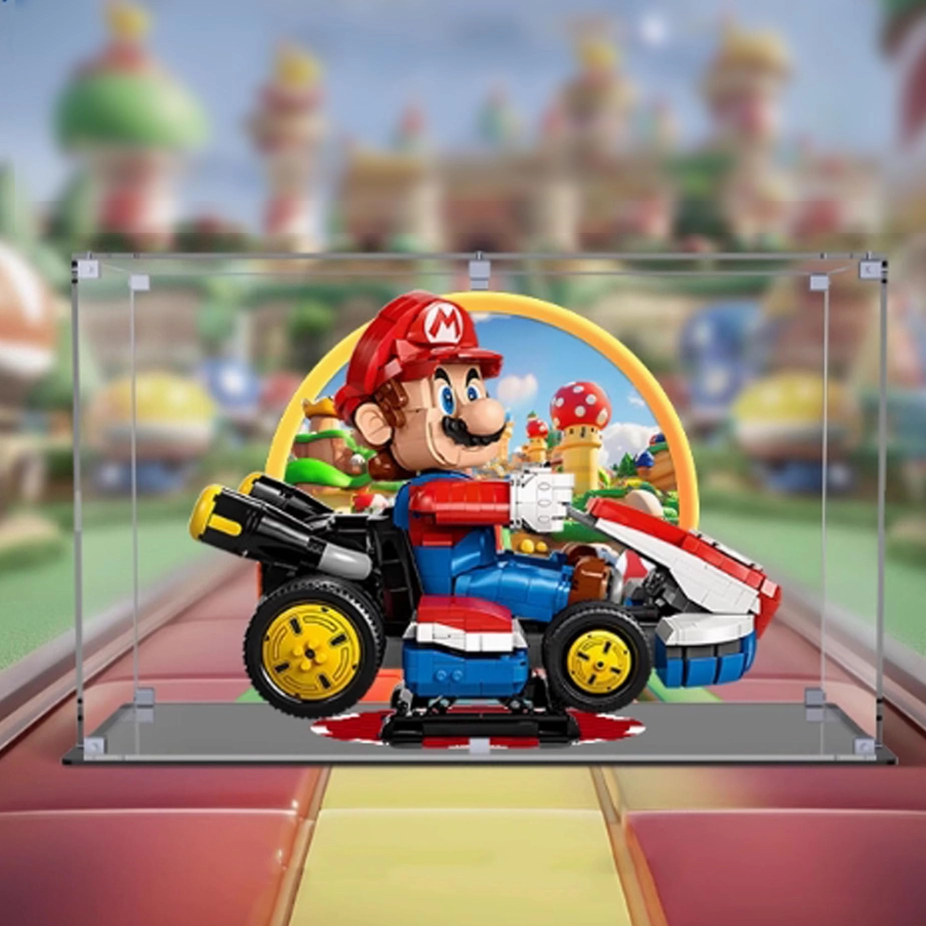 Acrylic Transparent Collectible Display Case for LEGO 72037 Karting Block Model - 3mm thickness