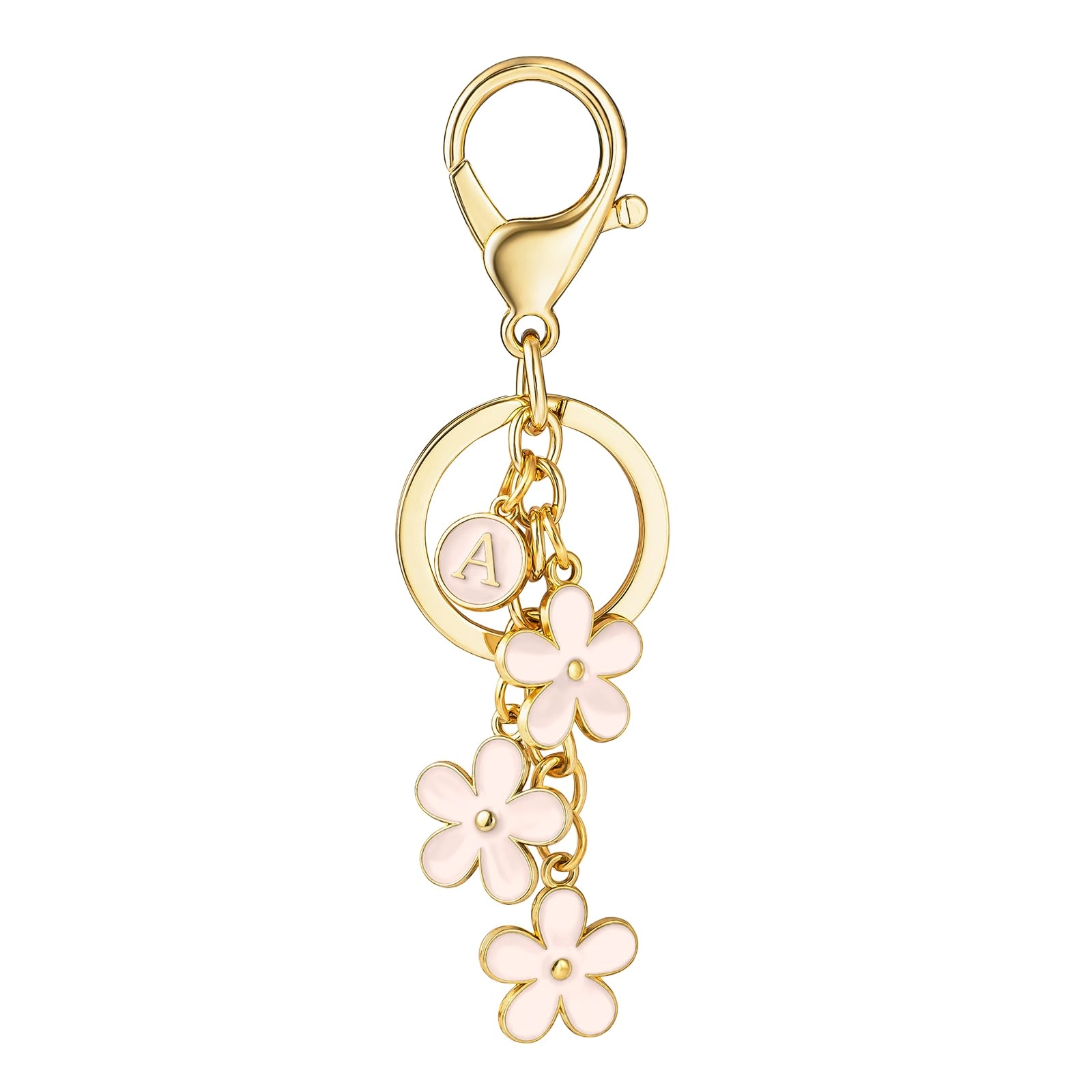 Initial Keychain - Floral