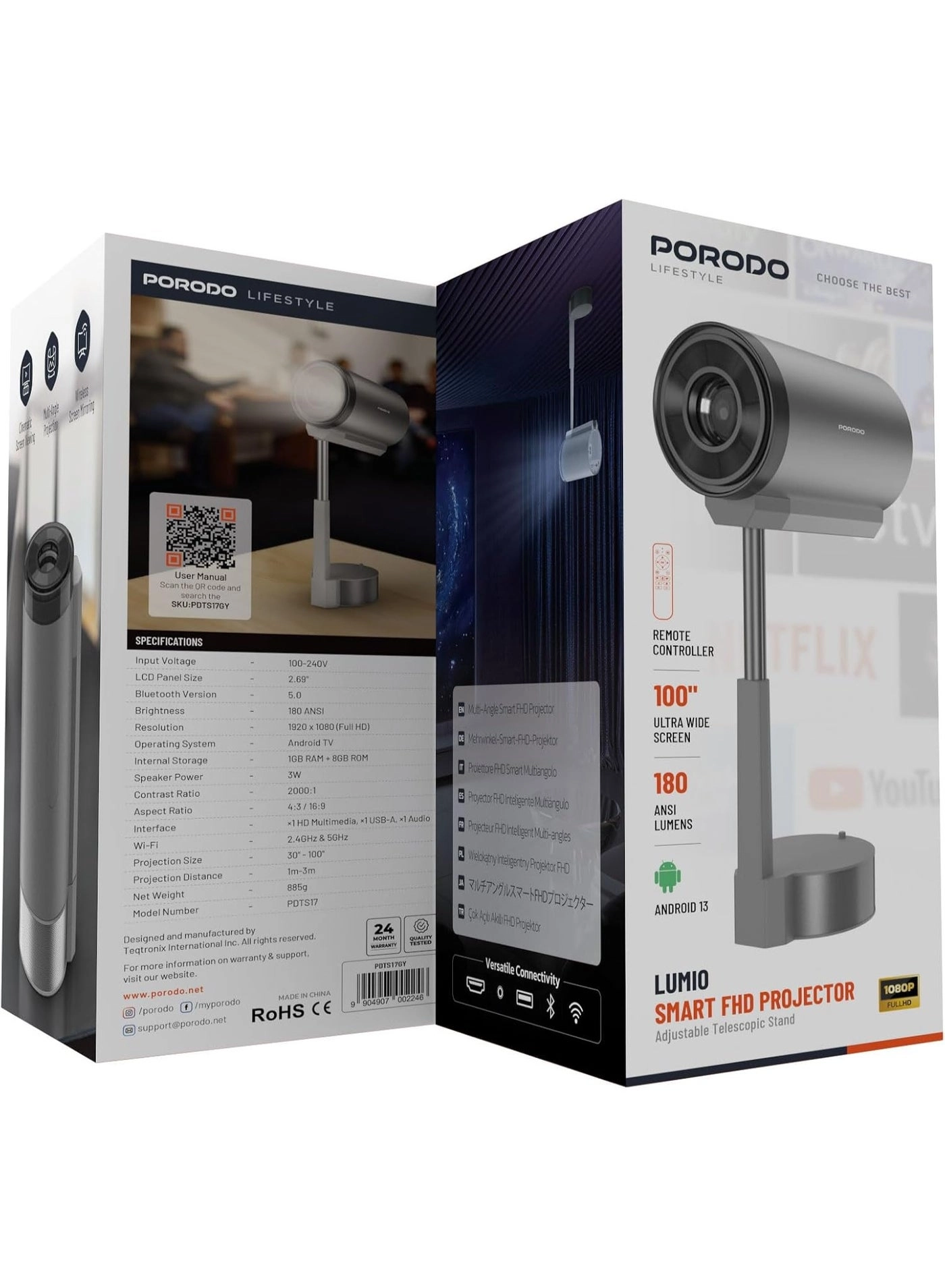 LUMIO Smart FHD Projector 9049070092 180 ANSI Lumens