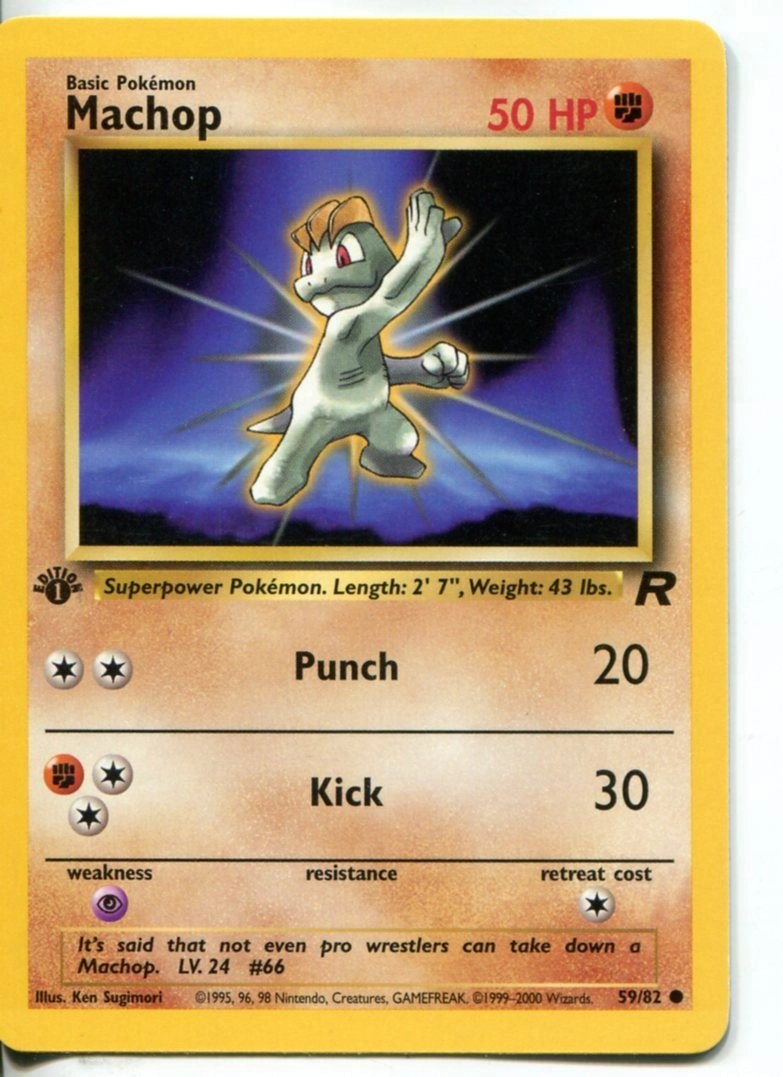 Wizards of the Coast Pokemon Machop 59/82 1st Edition