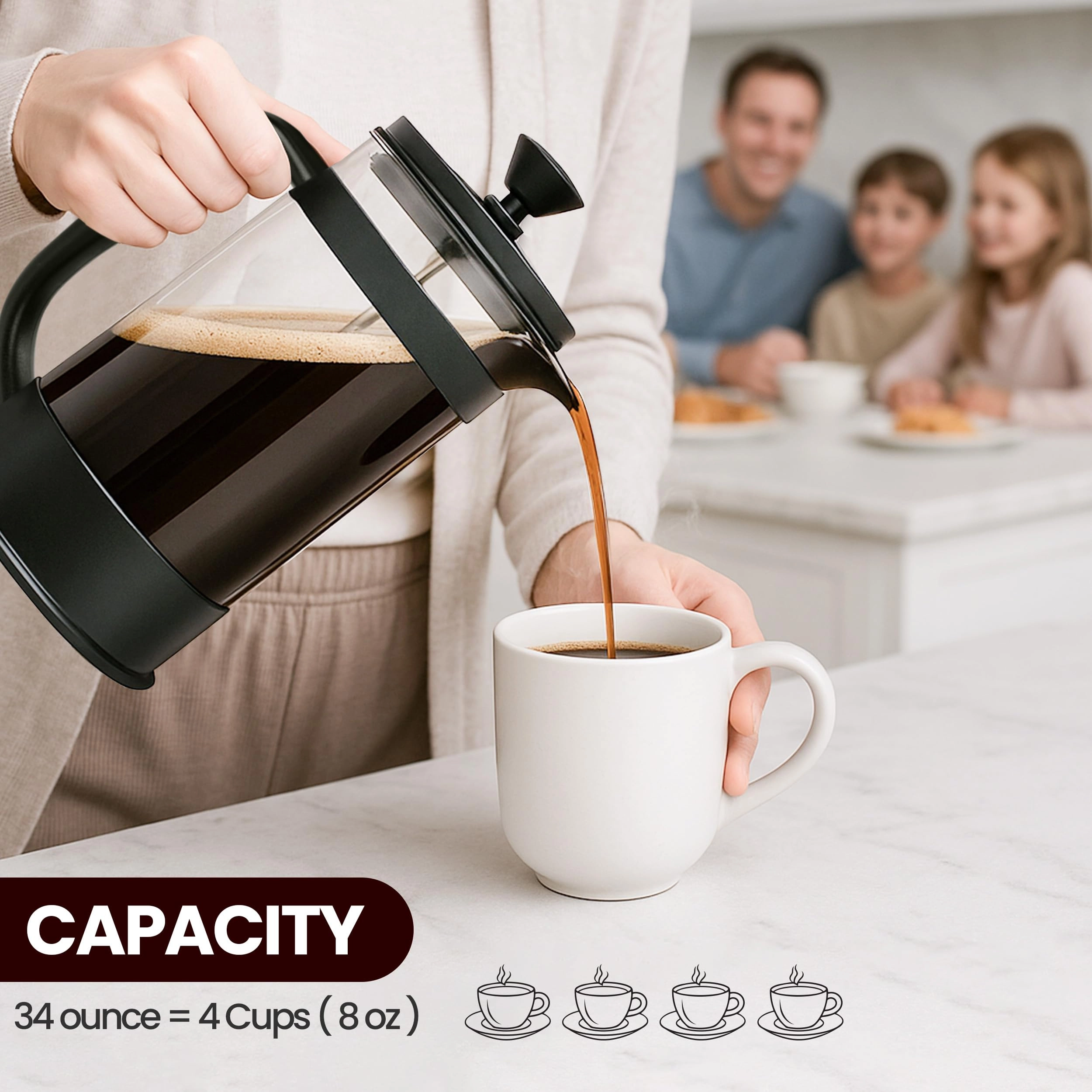 French Press - 34 Oz Borosilicate Glass