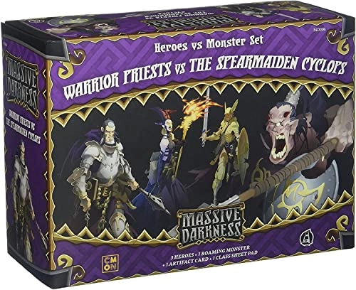 Massive Darkness: Heroes & Mosters Set: Warrior Priests vs. The Spearmaiden Cyclops